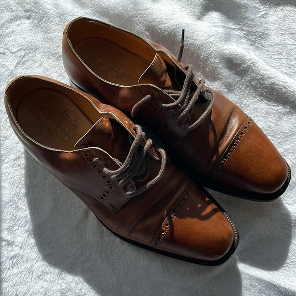 100% leather Mariano Campanile men’s oxfords size 8.5 IT which is US Mens 9.5 - Picture 12 of 13